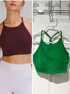 Sz 6 Lululemon Flow Y Wrap-Front High-Neck Bra Cup